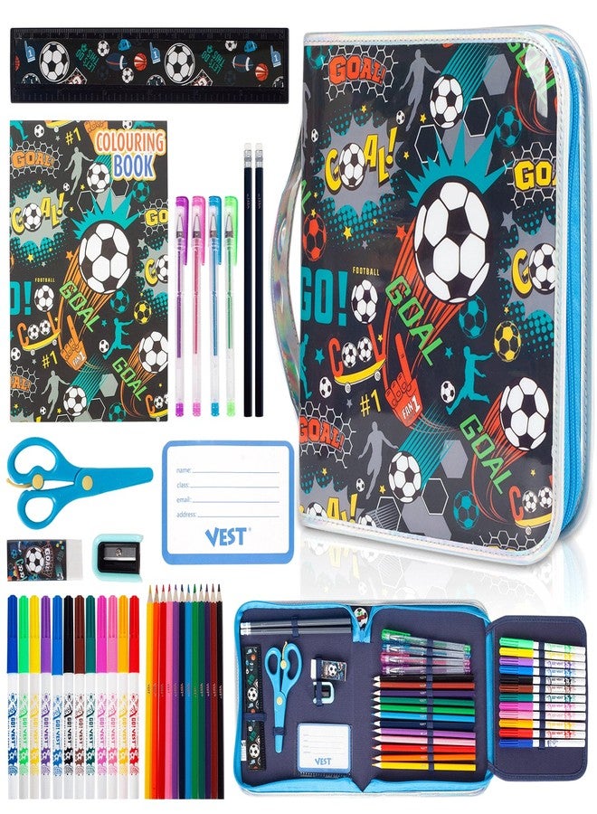 YOYTOO Washable Markers Set with Glitter Pencil Case, Art Supplies for Kids Ages 4-6-8, Arts Crafts Travel Coloring Kit for Boys 4 5 6 7 8 Year Old Birthday Gifts - Image 1